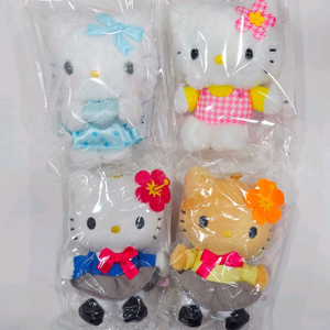 일본 정품 산리오 헬로 키티 봉제인형 키링 (유메미루,카오하나,교복키티) 이미지