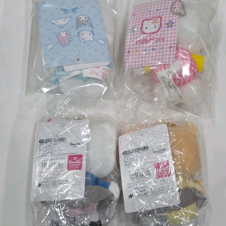 일본 정품 산리오 헬로 키티 봉제인형 키링 (유메미루,카오하나,교복키티) 이미지