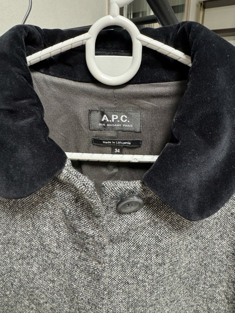 아페쎄 APC 코트 - 그레이 울 혼방 하프코트--1