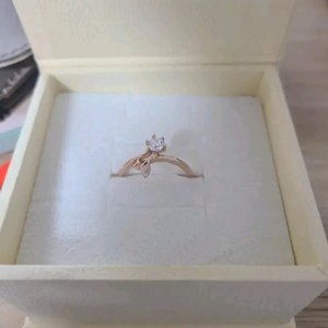 14k 로즈골드 3부 다이아몬드 반지