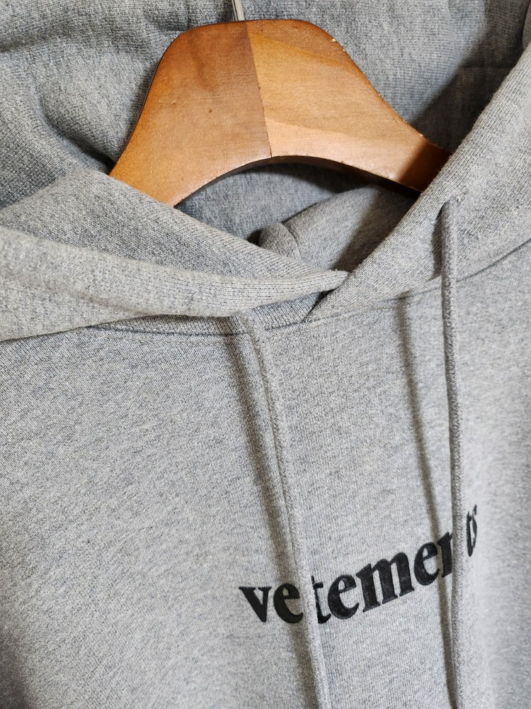 XS 베트멍 그레이 바코드 로고 오버핏 남성 후드티 SS20TR311 이미지