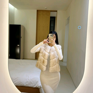 크롭 폼폼이 수입의류 페이크퍼 퍼조끼 퍼베스트