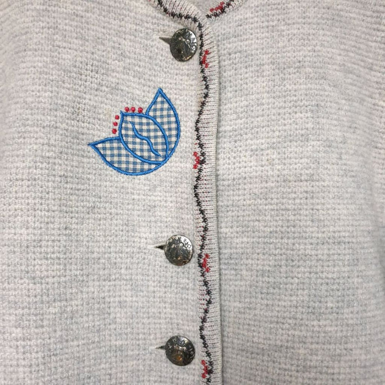 명품 GEIGER 가이거 아플리케 디테일 보일드울 자켓--3