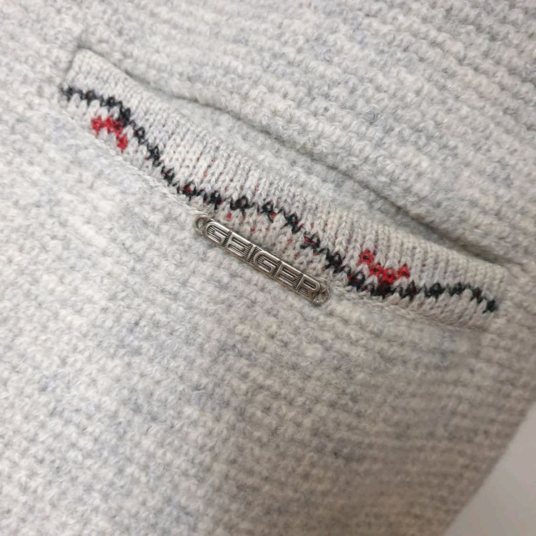 명품 GEIGER 가이거 아플리케 디테일 보일드울 자켓--7