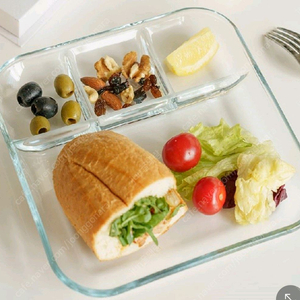 글라스락 접시 투명 글라스 트레이나눔접시 2인세트 #새상품#