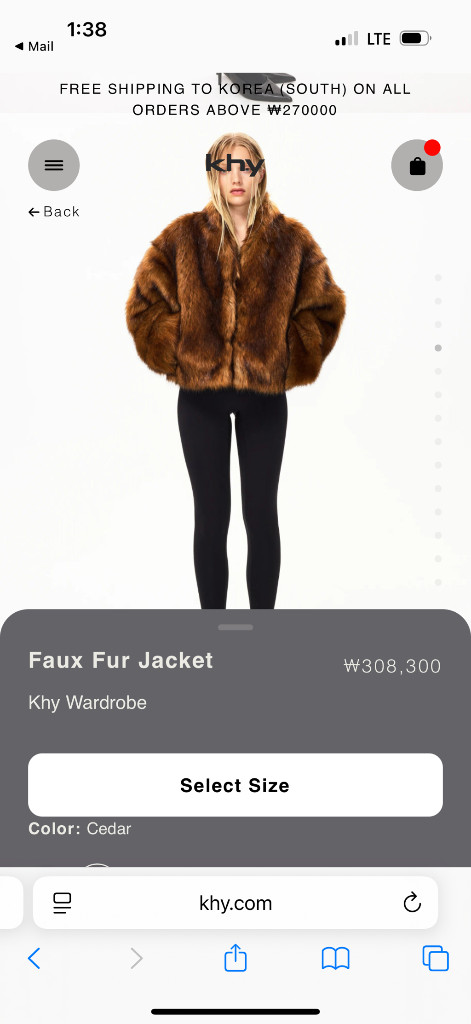 (교환가능)Khy 카일리제너 폭스퍼자켓--5