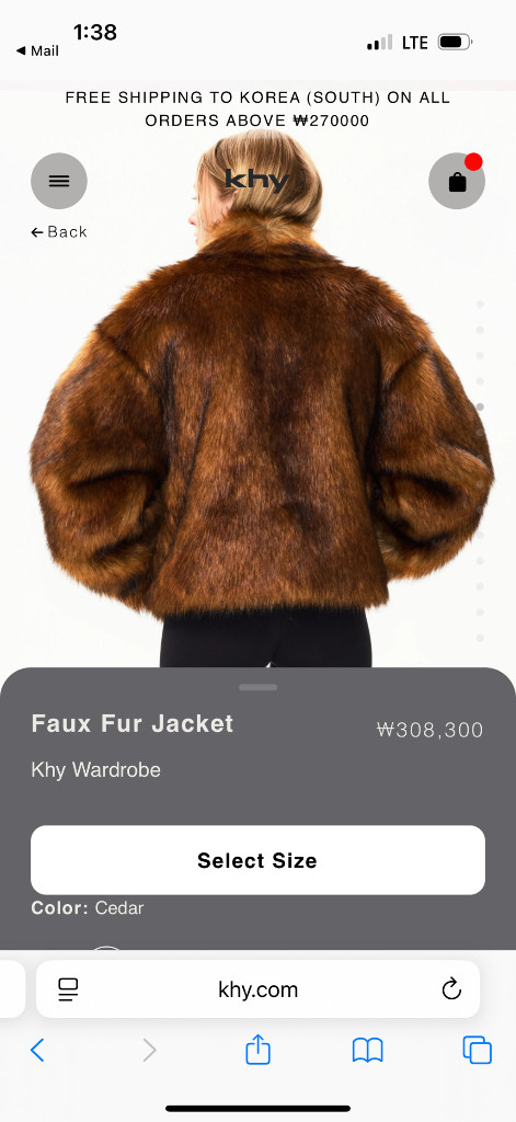 (교환가능)Khy 카일리제너 폭스퍼자켓--6