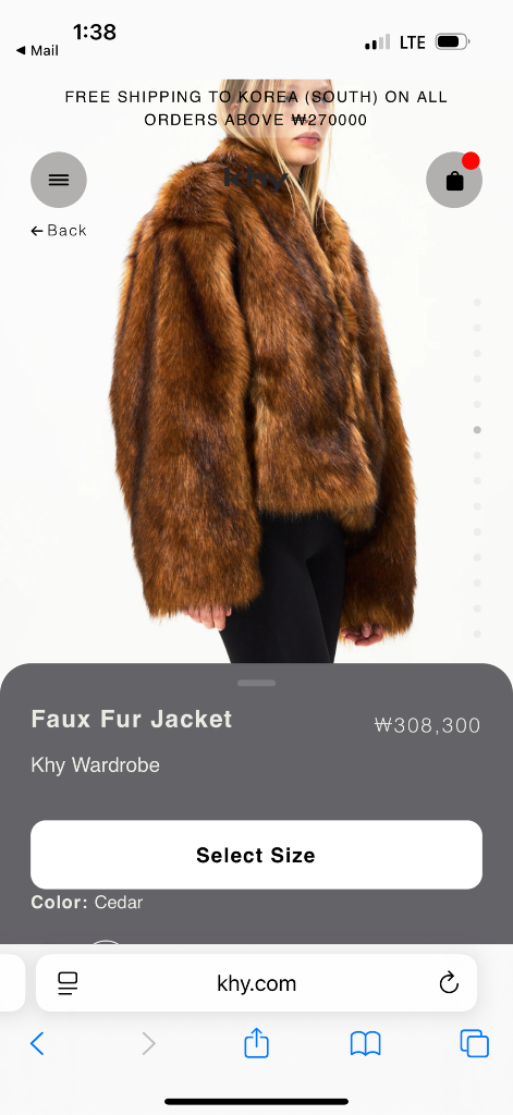 (교환가능)Khy 카일리제너 폭스퍼자켓--7