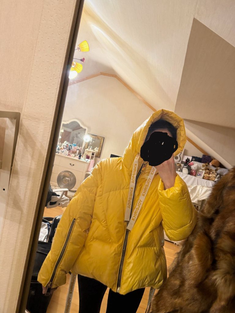 (교환가능)khrisjoy 샤이니 패딩 옐로우--3