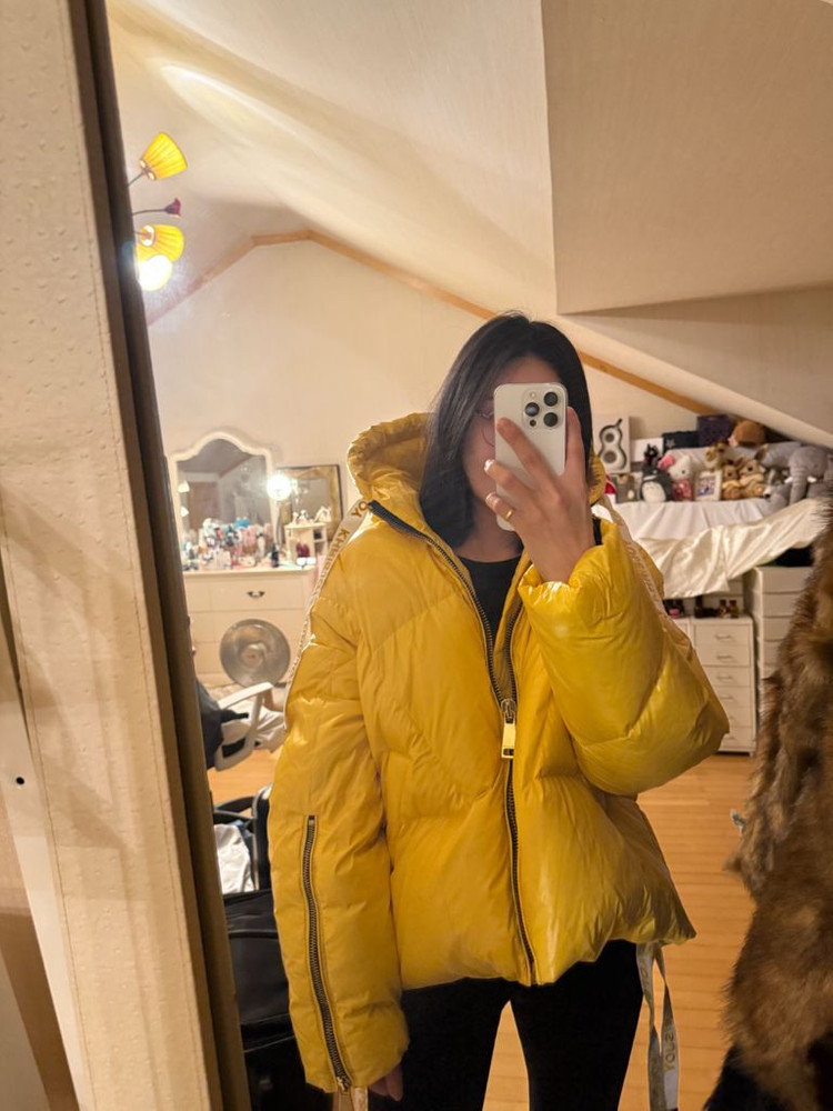 (교환가능)khrisjoy 샤이니 패딩 옐로우--4