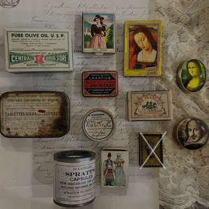 빈티지 앤틱 미니 종이박스, 틴케이스