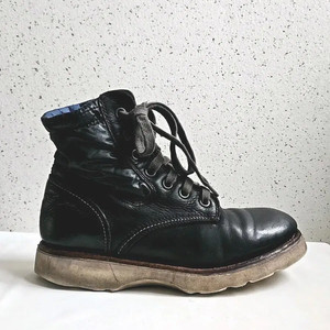 40) 프리미아타 화이트 블랙 가죽 워커 부츠 브루스 352 이미지