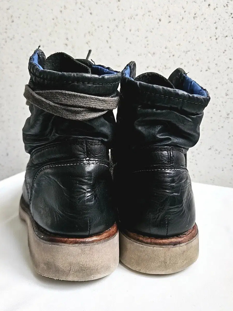 40) 프리미아타 화이트 블랙 가죽 워커 부츠 브루스 352 이미지