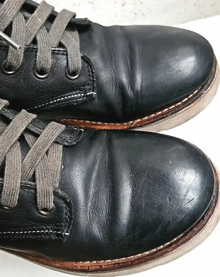 40) 프리미아타 화이트 블랙 가죽 워커 부츠 브루스 352 이미지