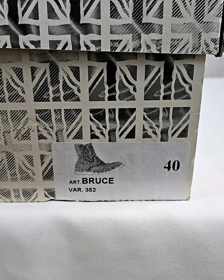 40) 프리미아타 화이트 블랙 가죽 워커 부츠 브루스 352 이미지