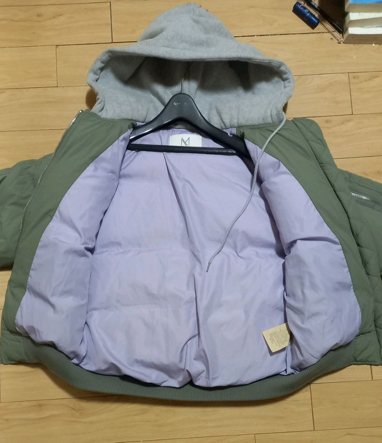 마틸다 오리털 후드 숏패딩 55사이즈--2