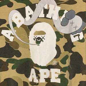 올드 베이프 카모 반팔티 kaws콜라보 이미지