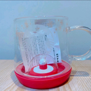 홈카페 스타벅스 홀리데이 픽시 실리콘 글라스컵 새상품 미사용 아이스컵 한정판 토끼 피규어 유리컵 커피 크리스마스컵