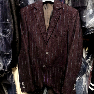 빨질레리 / 300만 대 이태리 메이드 직수입 초크 스트라이프 버건디 언컨 블레이져 자켓 / 100-105