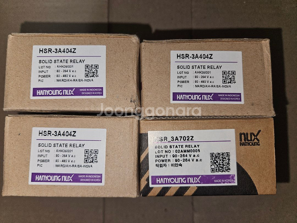 한영넉스 SSR 솔리드 스테이트 릴레이 3A404Z 3개, 3A702Z 1개 새제품 일괄판매--1