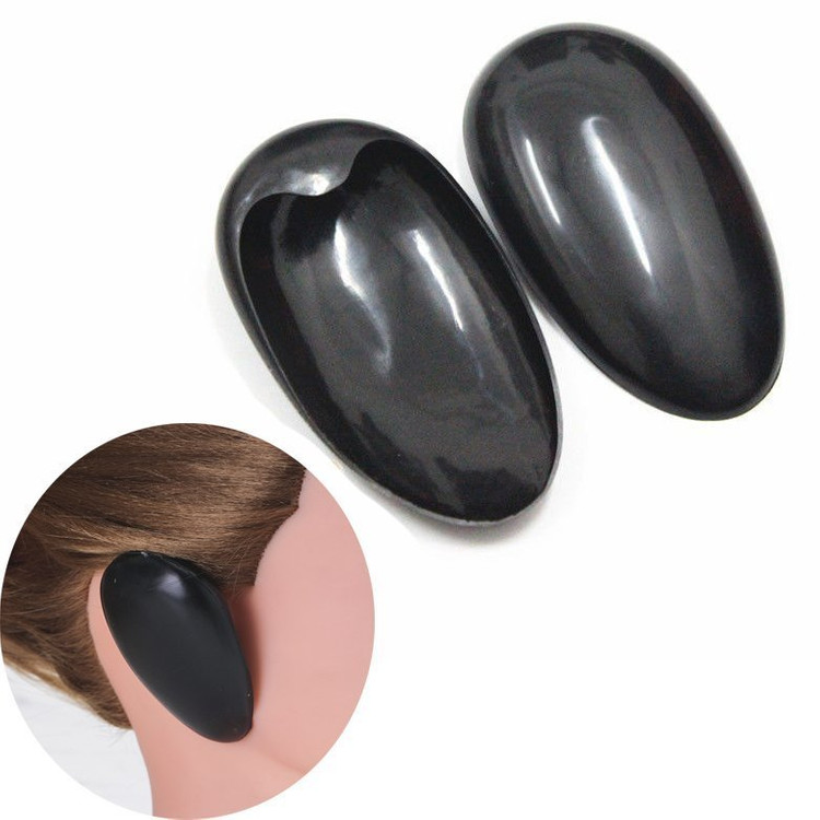 새 2개 검정색 염색용 이어캡 귀마개 귀덮개 파마 셀프 미용--0