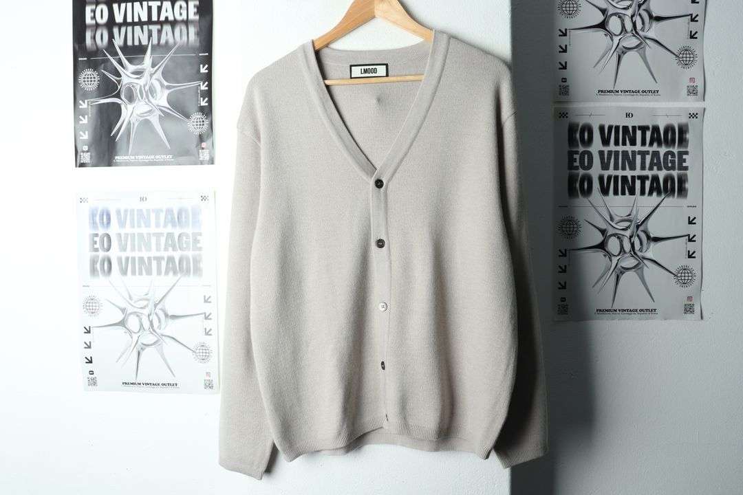 (M-L) 엘무드 니트 가디건 차콜 캐시미어 놈코어 이미지