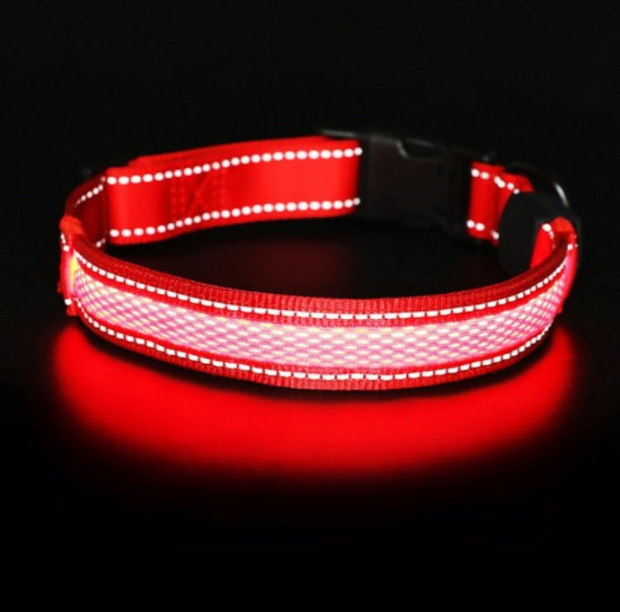 강아지 애견 LED 목줄 야간 산책용 새상품--1