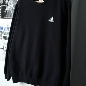 (2XL) 아디다스 맨투맨 티셔츠 빅사이즈 기모 블랙