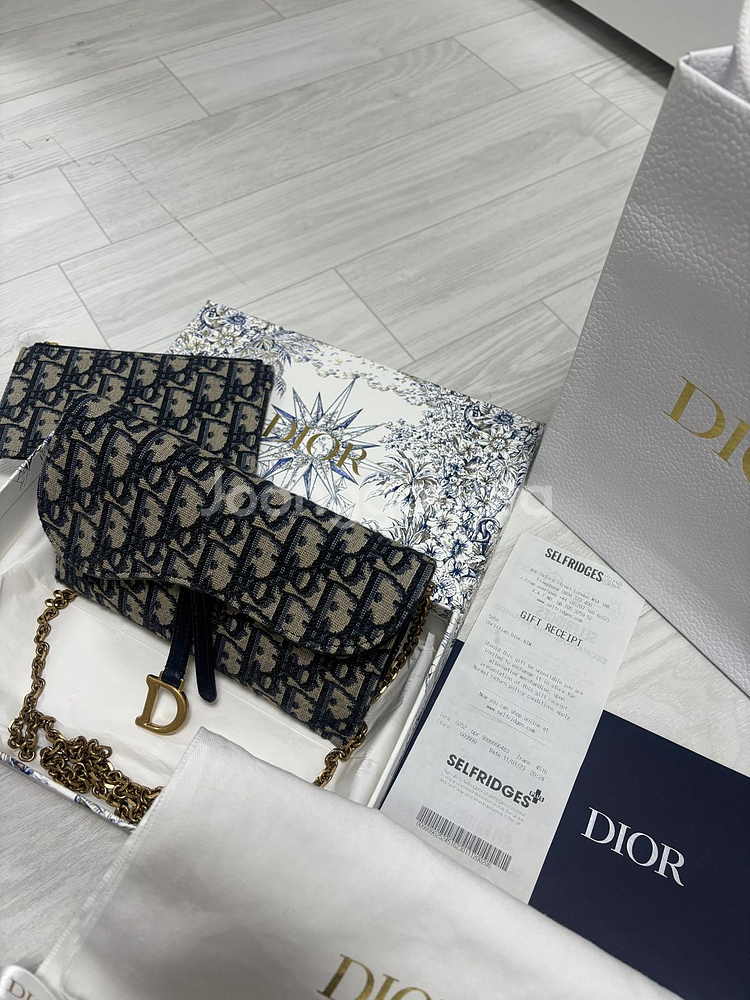 디올 오블리크 새들 체인 지갑 크로스백--1