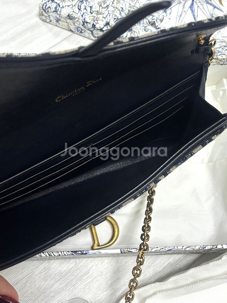 디올 오블리크 새들 체인 지갑 크로스백--5