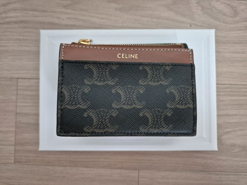 (미사용) 셀린느 트리옹프 동전 컴팩트 지갑 - 트리옹프 캔버스--4