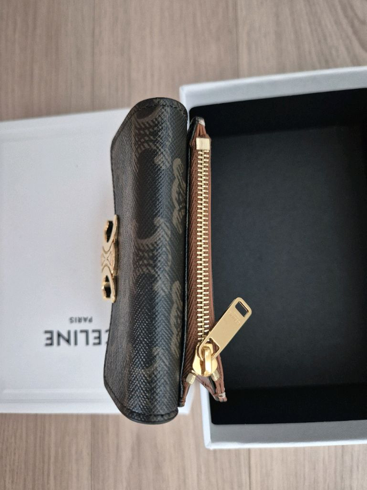 (미사용) 셀린느 트리옹프 동전 컴팩트 지갑 - 트리옹프 캔버스--5