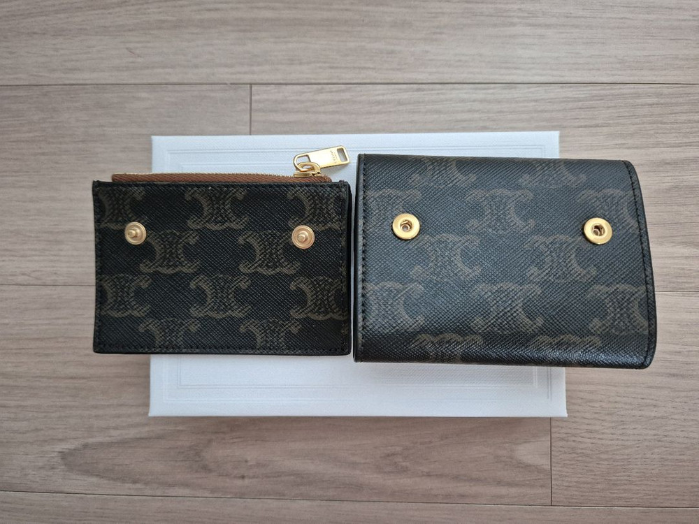 (미사용) 셀린느 트리옹프 동전 컴팩트 지갑 - 트리옹프 캔버스--6