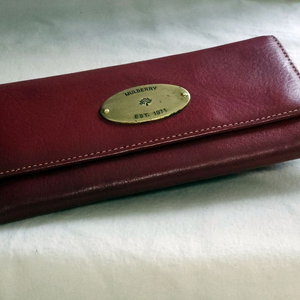 MULBERRY 멀버리 버건디 여성용 가죽 장지갑