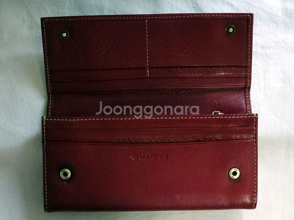 MULBERRY 멀버리 버건디 여성용 가죽 장지갑--9