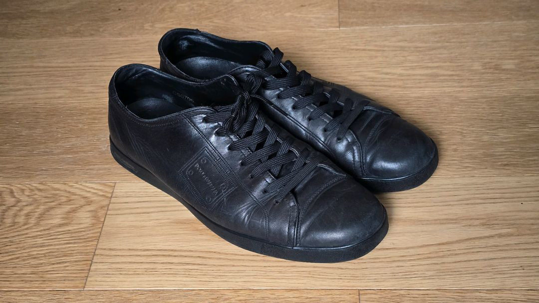 돌체앤가바나 남자 블랙 가죽 스니커즈 (275)--1