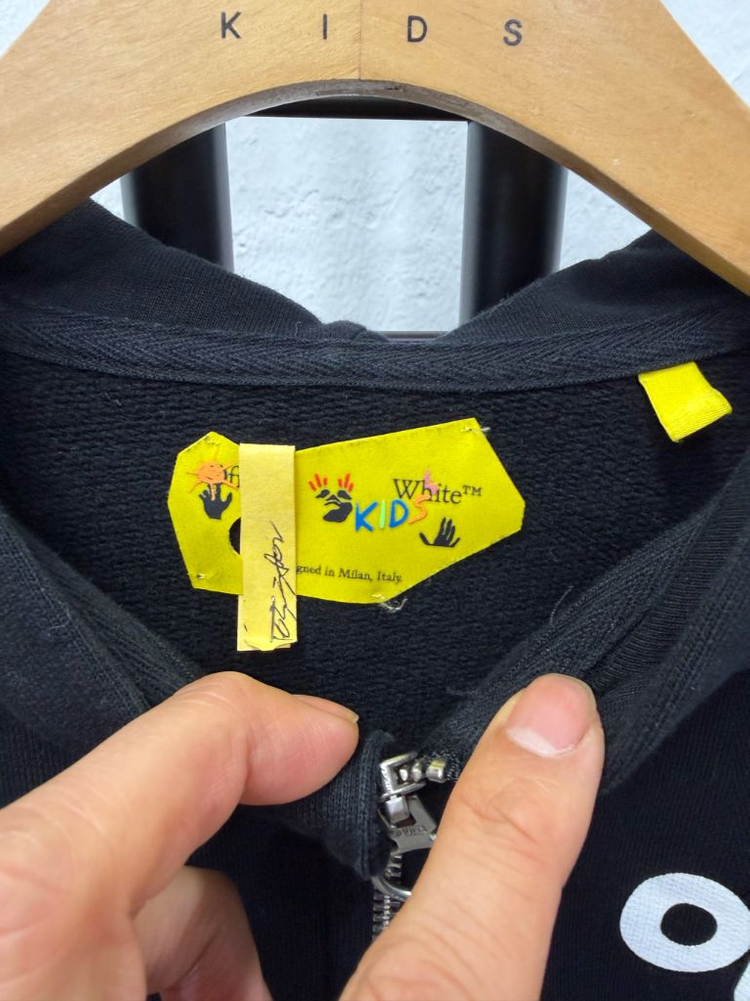 매장판정품) 오프화이트 키즈 블랙 후드집업 8y 이미지