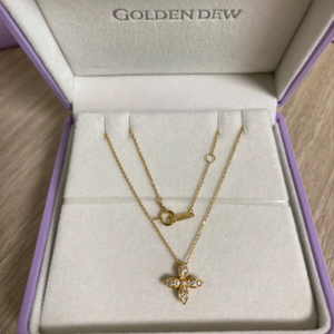 골든듀 펄시피아쁘띠1 파베 펜던트, 컴바인하트 16 체인 옐로우골드