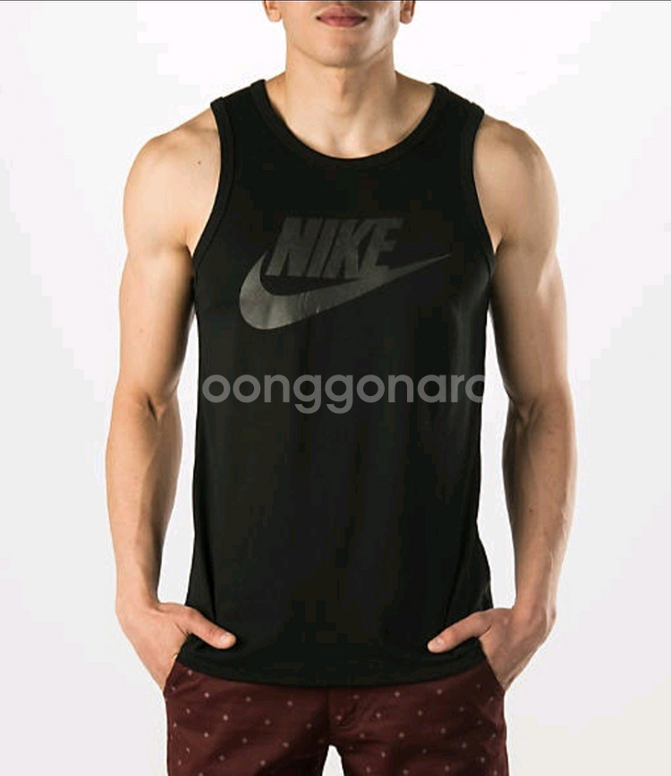 [해외M] 나이키 에이스 로고 탱크탑 나시티블랙 새제품--3