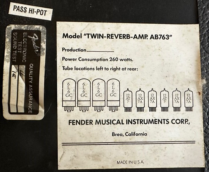 팬더 65 트윈리버브 진공관식 기타앰프 팝니다 이미지