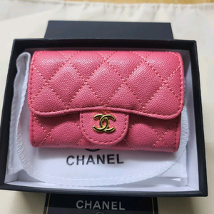 샤넬 캐비어 가죽 카드지갑