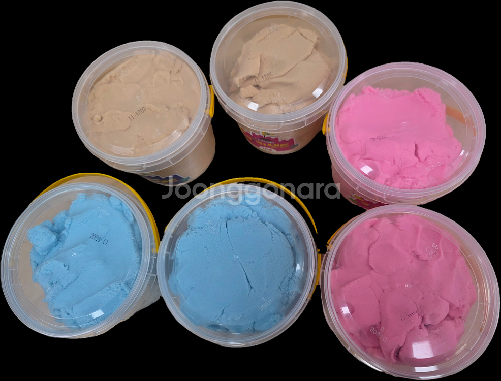 쿠키샌드 6통 세트 + 쿠키놀이 장난감+모래놀이판3개--1