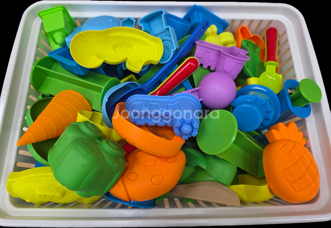 쿠키샌드 6통 세트 + 쿠키놀이 장난감+모래놀이판3개--2