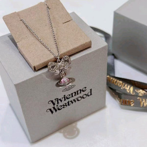 비비안 웨스트우드 핑크 리본 목걸이