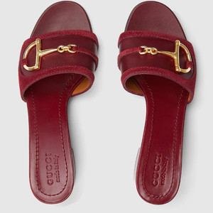 구찌 홀스빗 슬라이드 스웨이드 샌들 힐- 미착용 새상품