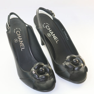 정품 샤넬 캐멜리아 슬링백 힐