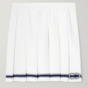 구찌 화이트 인타르시아 플리츠 코튼 블렌드 미니스커트-미착용 새상품