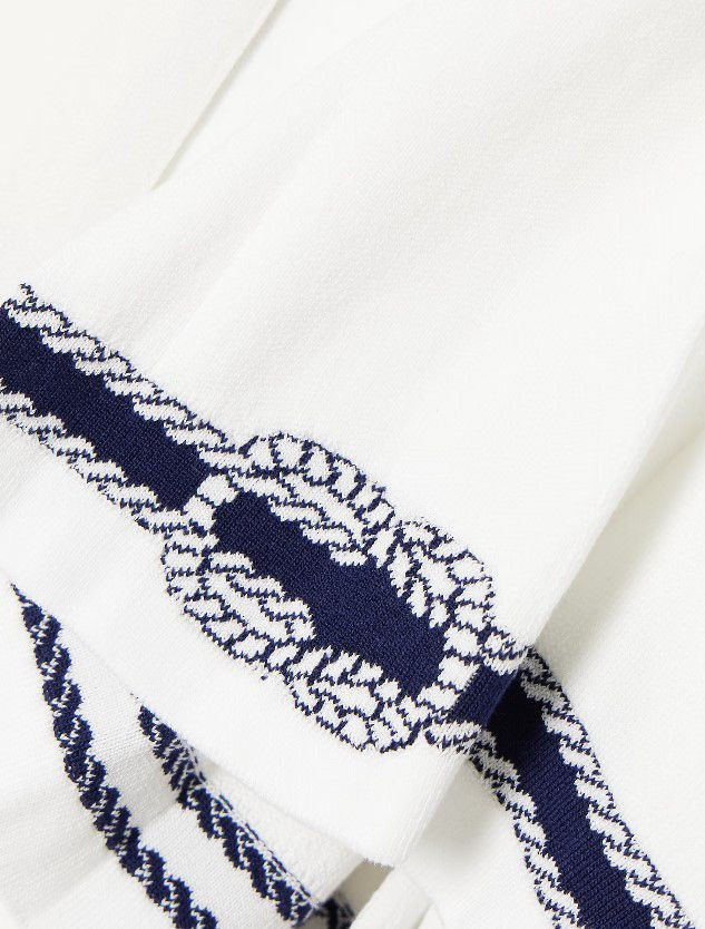 구찌 화이트 인타르시아 플리츠 코튼 블렌드 미니스커트-미착용 새상품--2