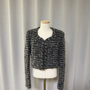 한섬 타임 트위드 크롭 자켓 - 다크그레이