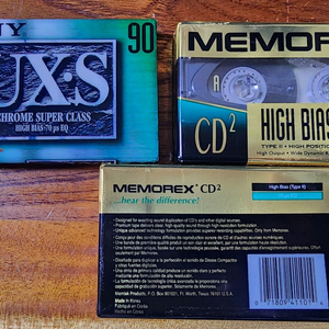 SONY, Memorex 고급 크롬 공테이프 3개 신품